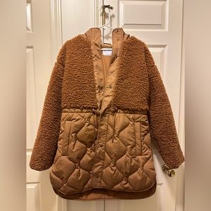 Old Navy Hooded Sherpa Quilted Hybrid Coat for Women